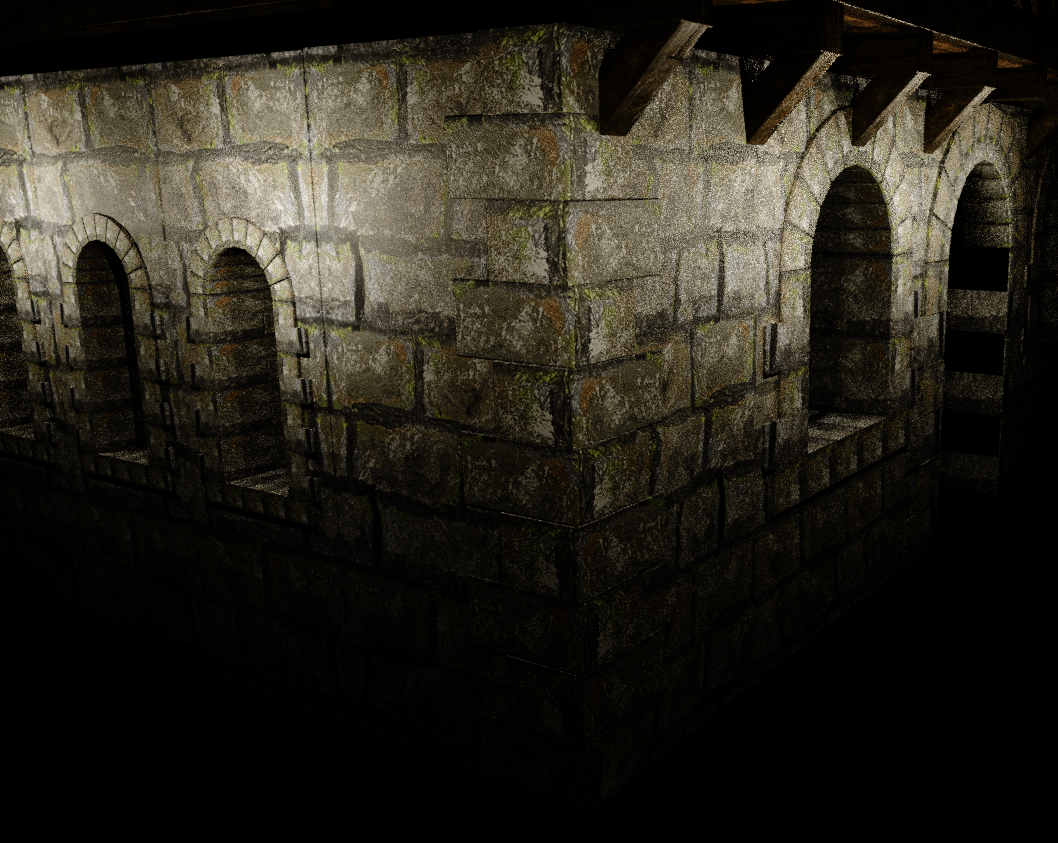 The texture on a building in engine
